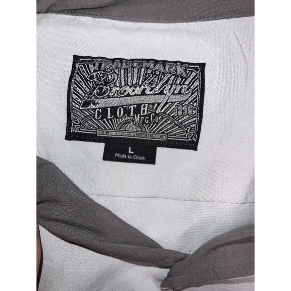 New Brooklyn Cloth Mens Two-Tone Gray Button-Up Shirt In Large Size - Picture 3 of 4